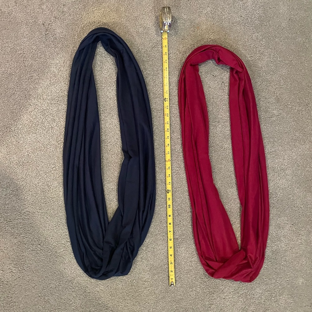 Infinity scarves wine red or navy blue. Buy one or both